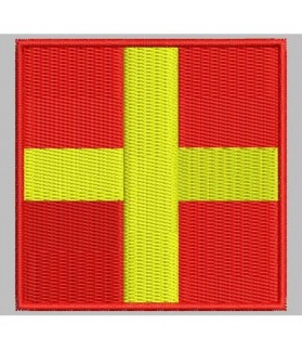 Embroidered patch NAUTICAL FLAG LETTER Q (ICS QUEBEC)