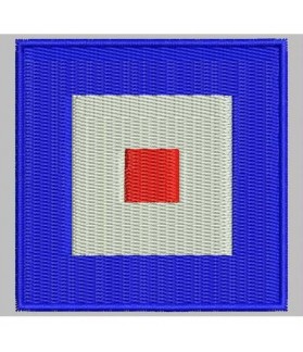 Embroidered patch NAUTICAL FLAG LETTER W (ICS WISKEY)
