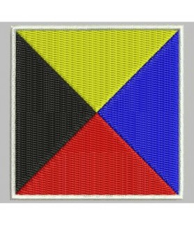 Embroidered patch NAUTICAL FLAG LETTER Z (ICS ZULU)