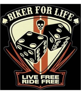 Embroidered Patch BIKER FOR LIVE XL 