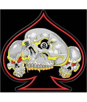 Embroidered Patch 3 SKULL PICAS XL