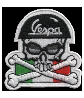 Embroidered patch SCOOTER VESPA SKULL