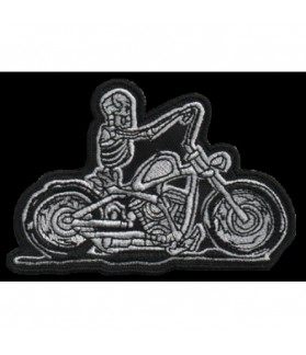 Embroidered patch SKULL MOTORCYCLE
