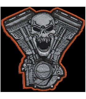 Embroidered patch SKULL TWIN