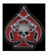 Embroidered patch SKULL POKER GUNS