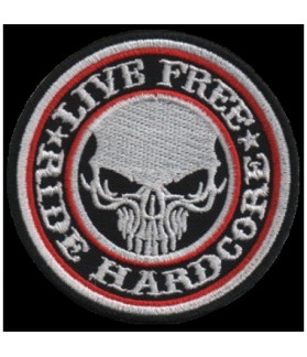 Embroidered patch SKULL HARDCORE