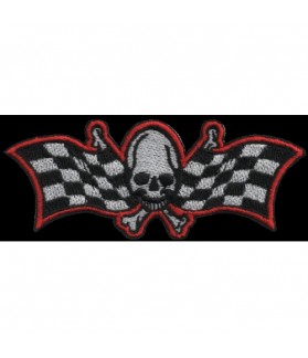 Embroidered patch SKULL FLAG