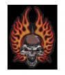 Embroidered patch SKULL FLAMES