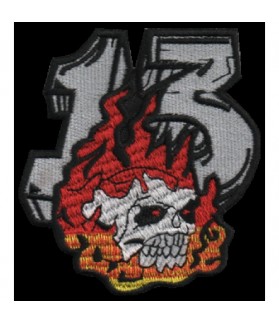 Embroidered patch SKULL NUMBER 13