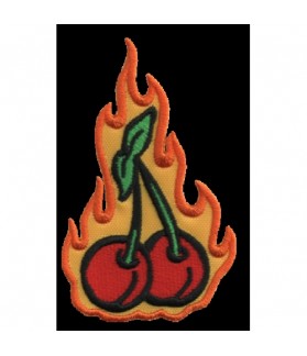 Embroidered patch CHERRIES IN FLAMES