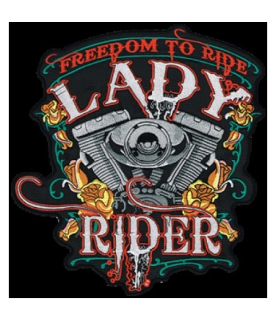 Embroidered patch LADY RIDER XXL