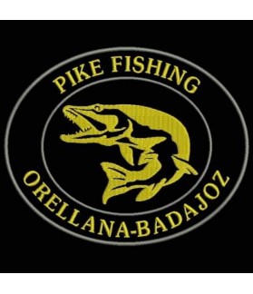Embroidered Patch PIKE FISHING CUSTOMIZABLE