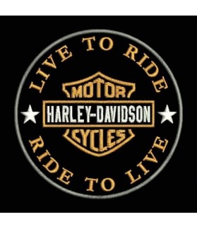 Embroidered patch HARLEY DAVIDSON LIVE TO RIDE