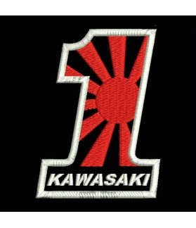 Embroidered patch KAWASAKI MOTORCYCLE N1 (Kamikaze)