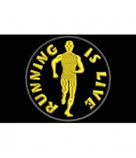 Parche bordado RUNNING IS LIVE