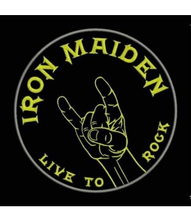 Embroidered patch IRON MAIDEN LIVE TO ROCK
