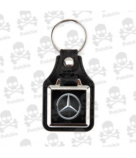 Key chain NICKEL LEATHER BACKGROUND MERCEDES