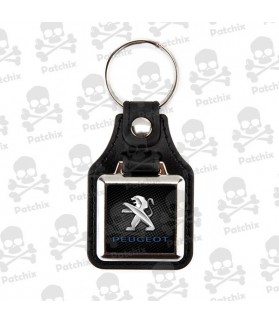 Key chain NICKEL LEATHER BACKGROUND PEUGEOT