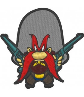 Embroidered patch LOONEY COWBOY