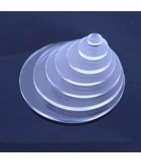 Círculos de plástico transparente disco láser corte acrílico