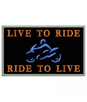Parche bordado LIVE TO RIDE