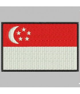 Embroidered patch SINGAPUR FLAG