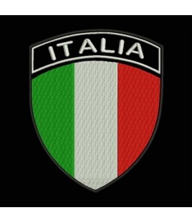 Embroidered patch ITALY FLAG COAT 