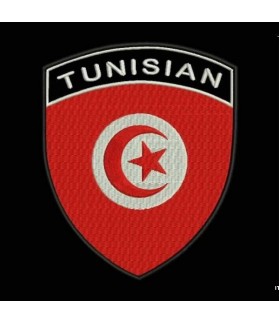 Embroidered patch TUNISIA FLAG COAT 