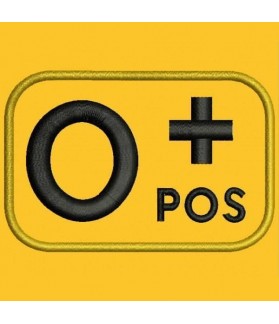 Embroidered patch BLOOD GROUP O +