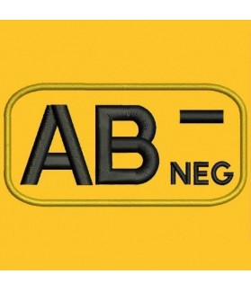 Embroidered patch BLOOD GROUP AB -