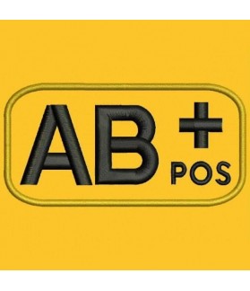 Embroidered patch BLOOD GROUP AB +